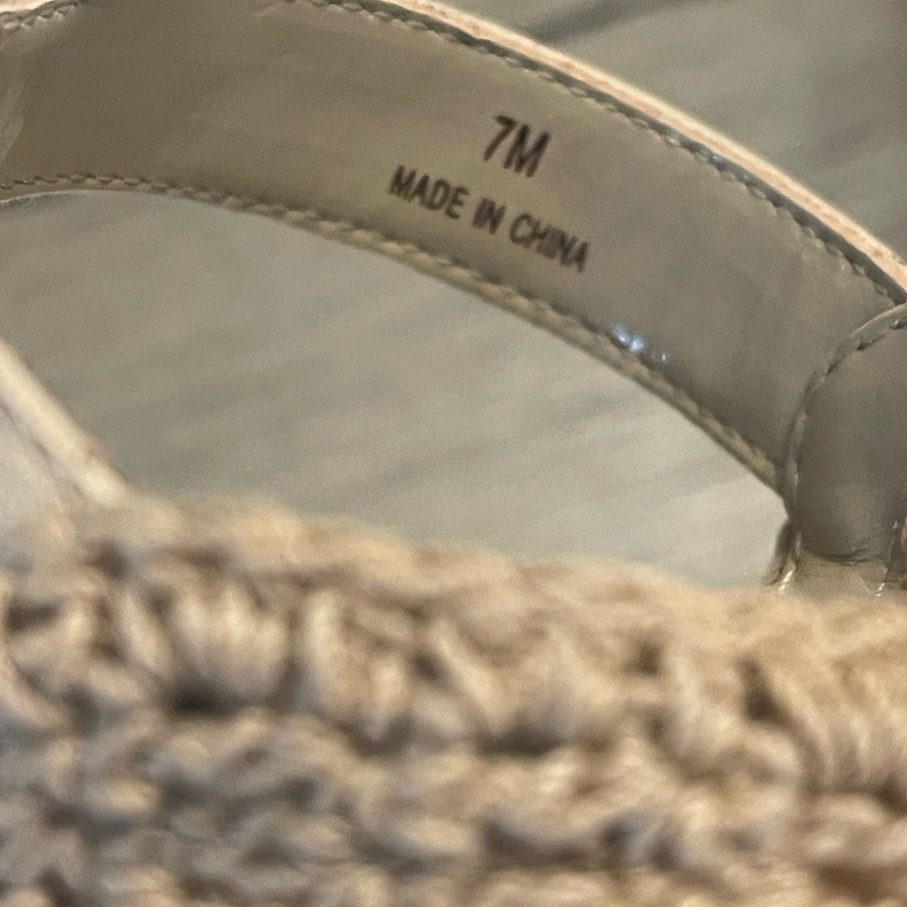 Audrey Brooke Tan Slingback Sandals with Textured Design - Picture 3 of 3